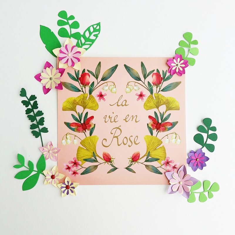 carte fleur papier