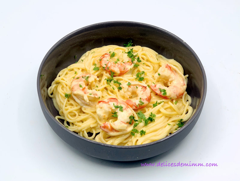 Spaghetti aux crevettes 3