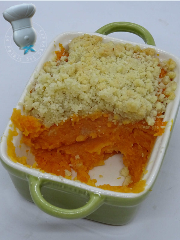 Crumble de patate douce au parmesan