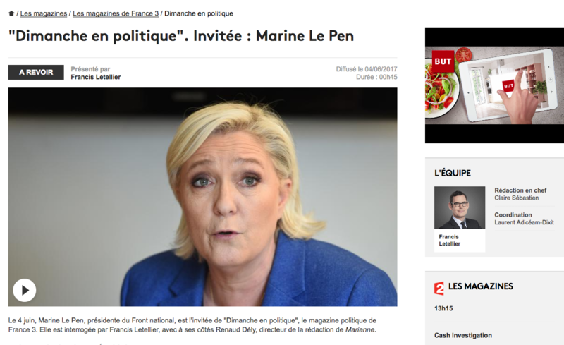 DImanche en politique 4 juin LE PEN DIXIT