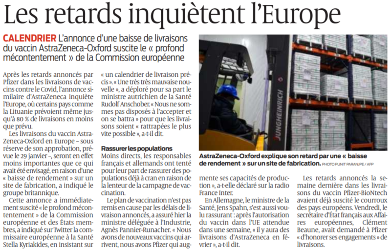 2021 01 24 SO es retards inquiètent l'europe