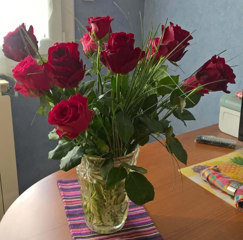 bouquet de roses de mon homme pour mon anniversaire 80 ans