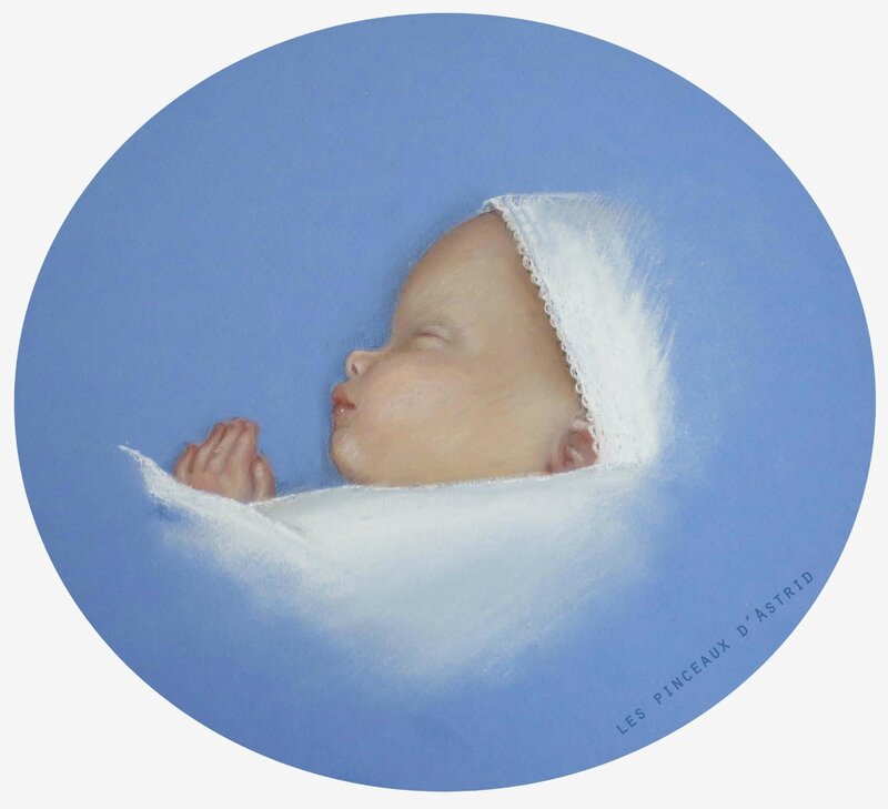 pastel bébé enfant fond bleu