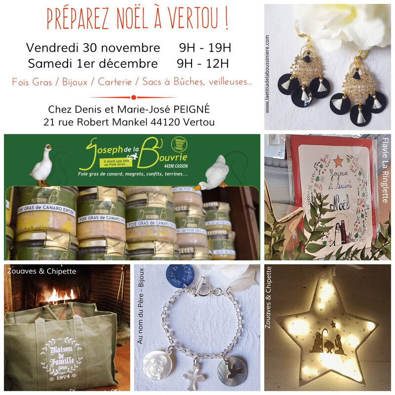 Invitation pour la vente à Vertou (1-2 déc 2018)