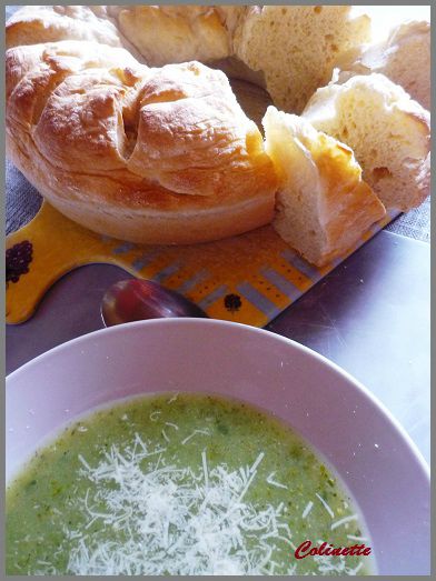 pain au yaourt et soupe de courgettes