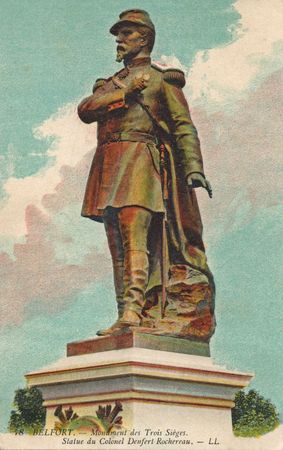 CPA Belfort Monment 3 Sièges Statue Denfert