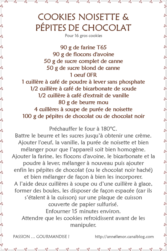 Cookies noisette & pépites de chocolat_fiche