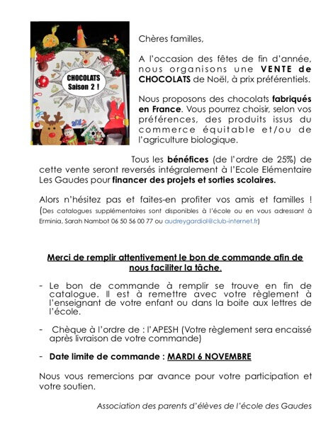 chocolat 2018 2019