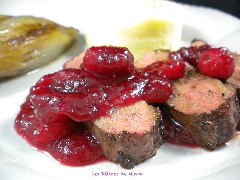 Magret de canard, sauce aux cranberries (ou canneberges) 6