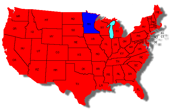 1984 presidential election results map