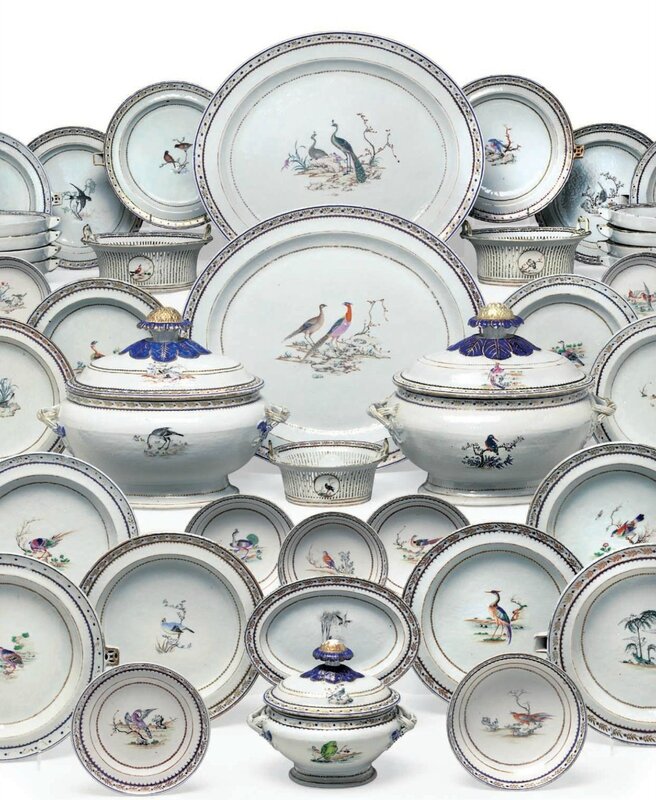 An ornithological part dinner service, late 18th century