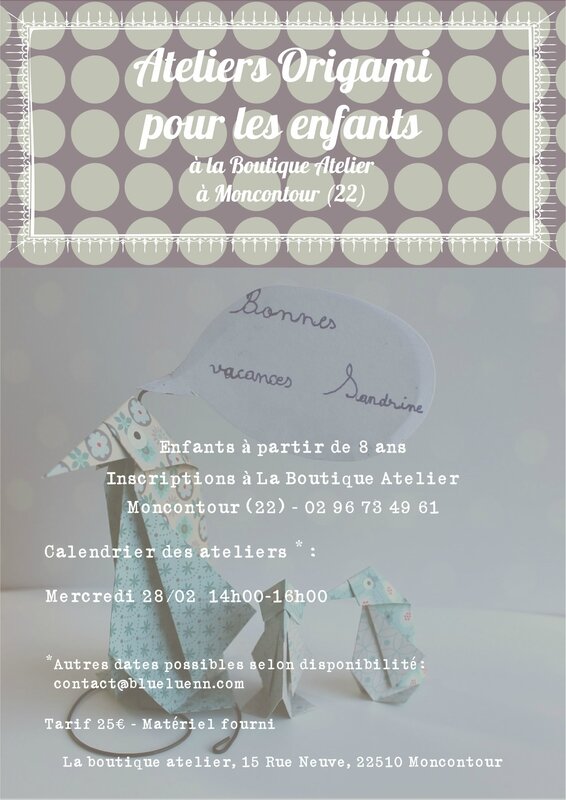 Affiche atelier origami enfant