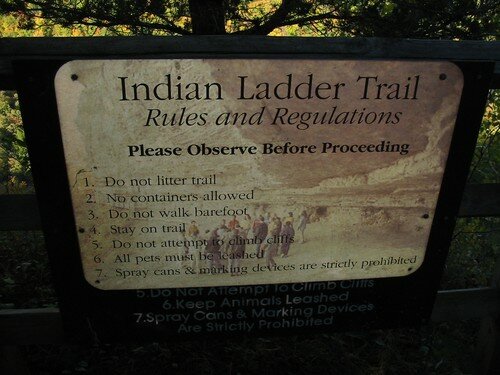 Entrée de l'Indian Ladder Trail
