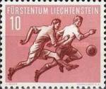 1954 Timbre Liechtenstein 10 Rp