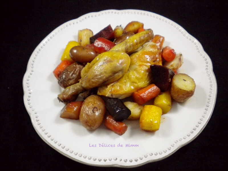 Coquelet aux légumes racines confits au four 2