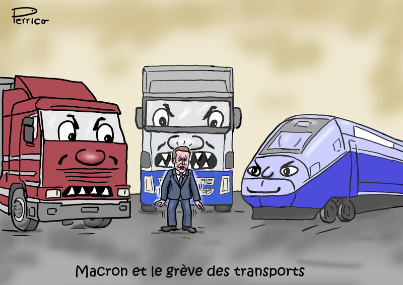 Macron et la grève des transports - 8 déc