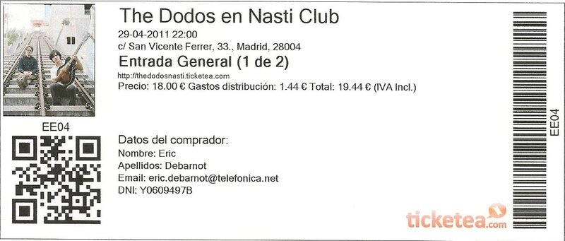 2011 04 The Dodos Nasti Club Billet 001