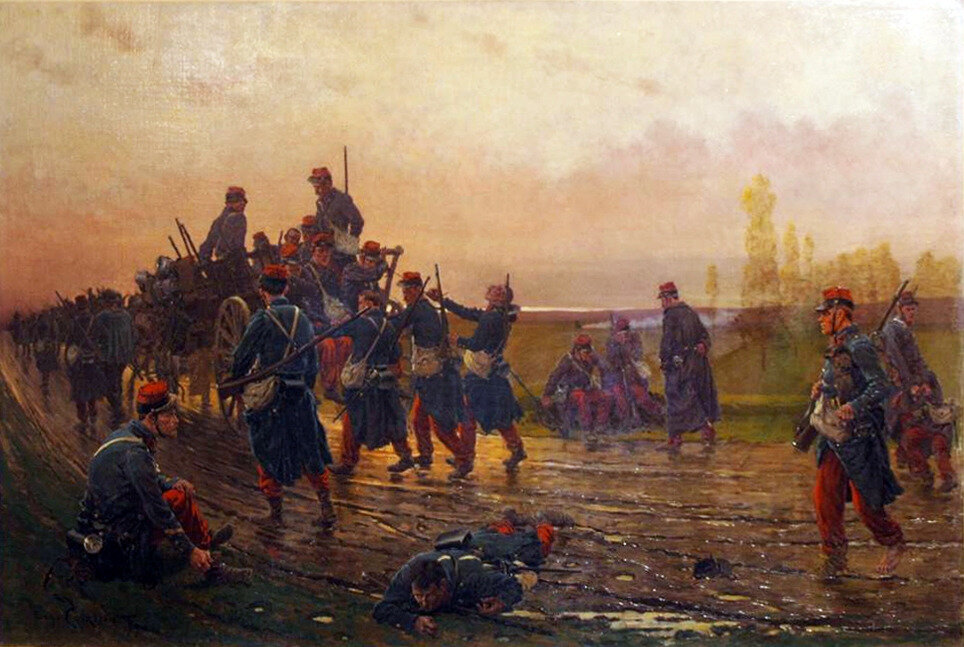 Courboin Les traînards scène de la déroute de 1870 vers 1890