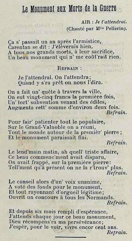 Chanson monum aux morts
