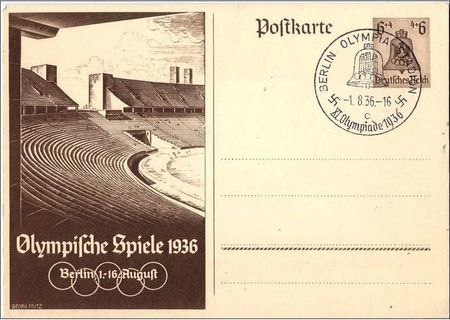 Entier postal Stade Berlin 1936