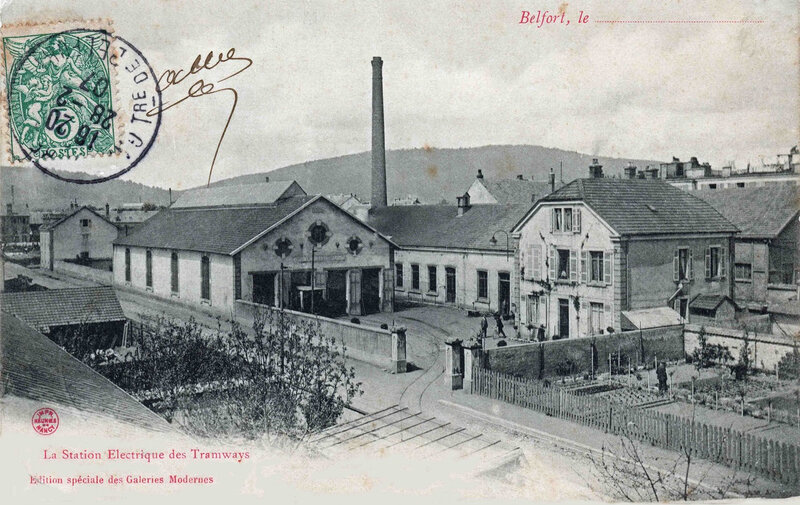 Belfort CPA Station électrique Rue du tramway 1903-06