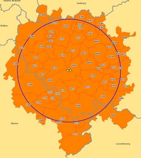 plan d'urgence zone Tihange