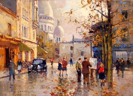 edouard_leon_cortes__place_du_tertre_en_automne