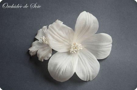 bijoux mariage peigne chignon fleur soie orchidee de soie delicats coquelicots