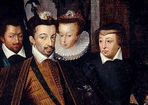 Henri III, Christine de Lorraine et Catherine de Médicis, détail du Bal à la cour de Henri III