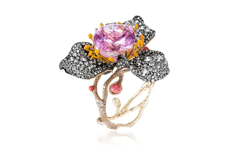 Cindy Chao The Art Jewel - Rose Collection_Kunzite Floral Bangle