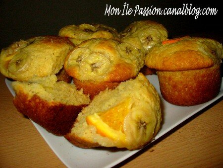 Muffins orange banane recettes dessert Muffins orange banane