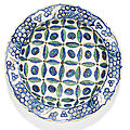 An Iznik polychrome pottery dish with stylised cloud and cintamani design, Turkey, <b>circa</b> <b>1580</b>-85
