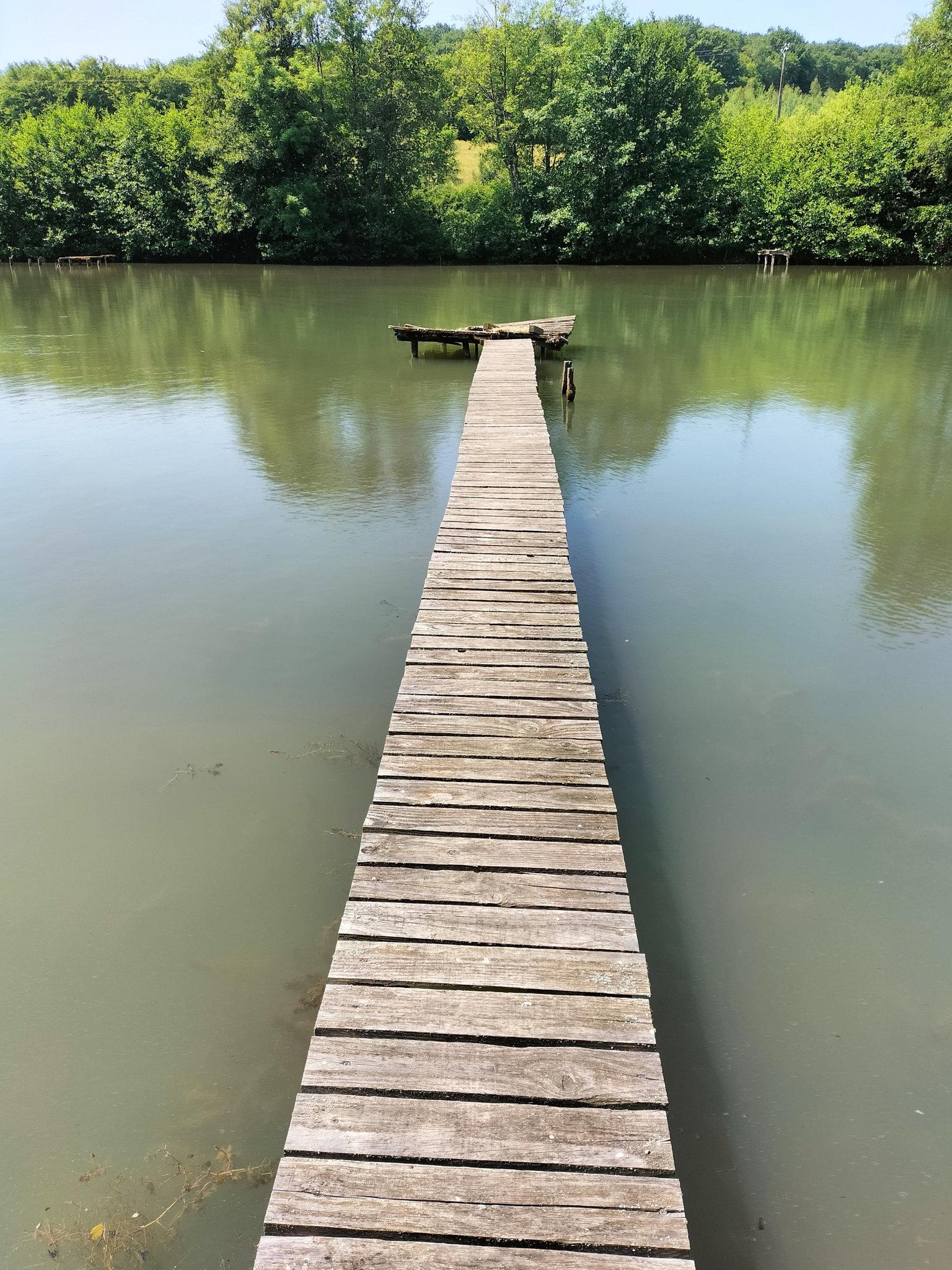 Bizy, l'étang, ponton