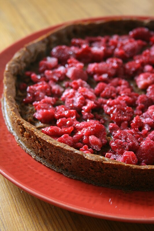 Tarte pain d'épices chocolat framboise 3