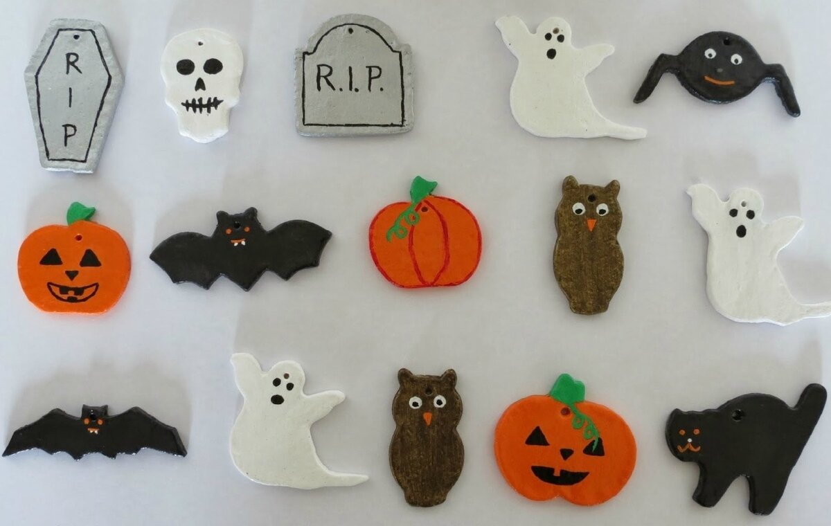 Figurines d'Halloween en pâte à sel