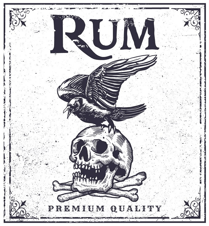label pirate skull rum printable