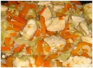 Photo plat wok de poulet au chou chinois P9240036