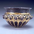 Western Asiatic Silver Gilt <b>Bowl</b> <b>with</b> <b>a</b> <b>Series</b> <b>of</b> <b>Human</b> <b>Heads</b>, 3rd-2nd century B.C.E.