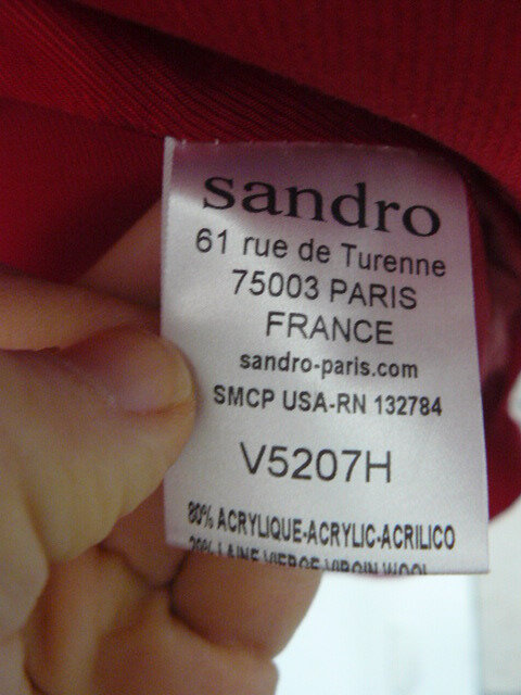 veste rouge sandro petit 40 007