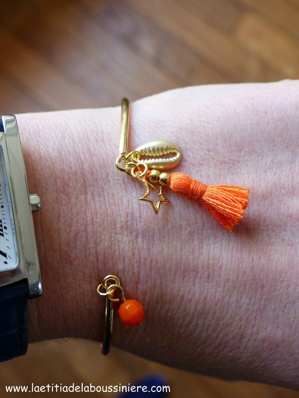 Bracelet Agatha (orange et doré)