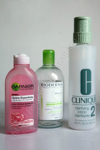 soin essentiels GARNIER sebium BIODERMA clarifying lotion CLINIQUE