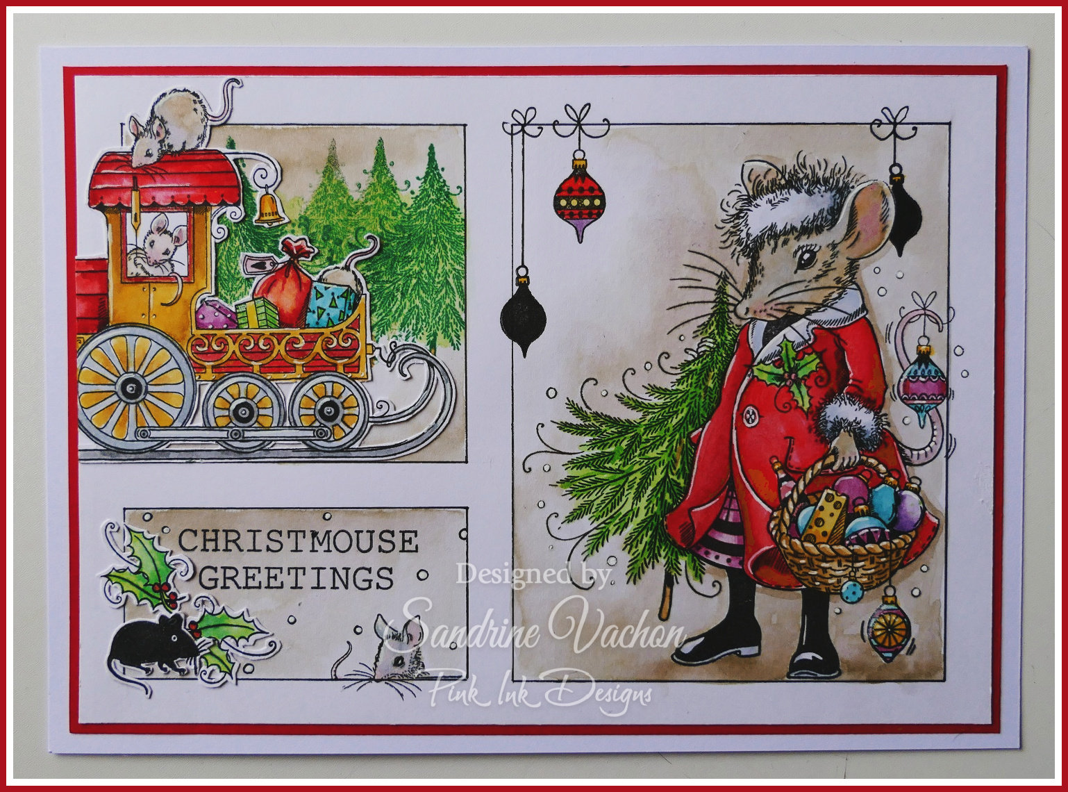 Sandrine VACHON Moodboard CHRISTMOUSE GREETINGS Pink (1)