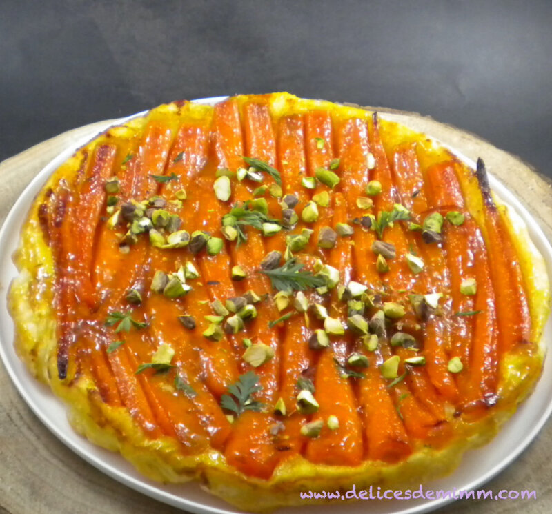 Tarte tatin aux carottes et au caramel d’orange