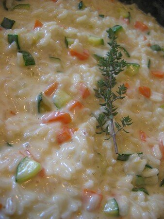 Risotto crêmeux aux courgettes et carottes