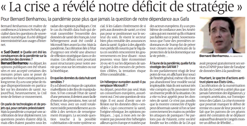 2020 07 29 SO La crise a révélé notre déficit de stratégie