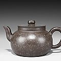 Chen Ziqi: A Yixing flat-lid teapot, <b>Early</b> <b>Qing</b> <b>Dynasty</b> period