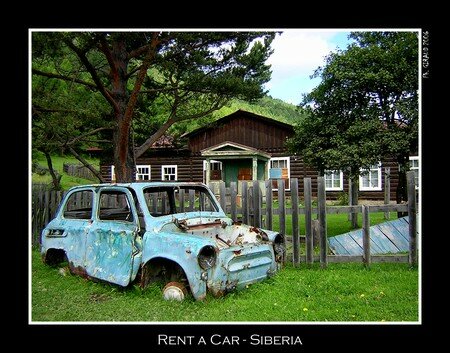 photo de russie, photo de sibérie, photo de paysage, photo vielle voiture, photo épave