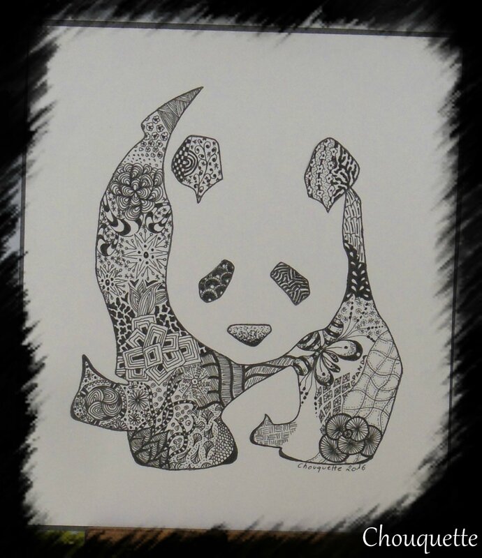 panda zentangle