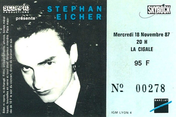 1987 11 Stephan Eicher La Cigale Billet