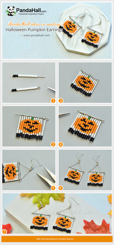 2-PandaHall-ideas-on-making-Halloween-Pumpkin-Earrings